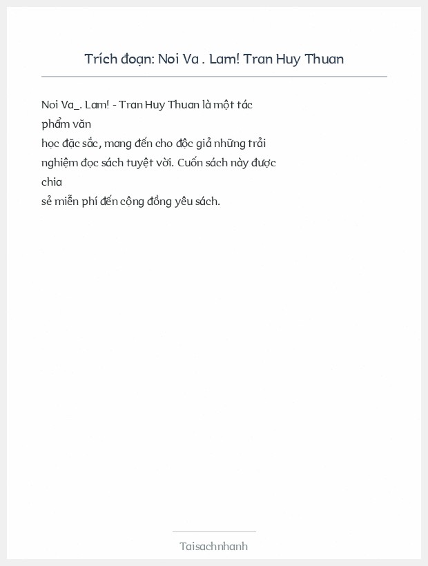 Trích đoạn Noi Va . Lam! Tran Huy Thuan