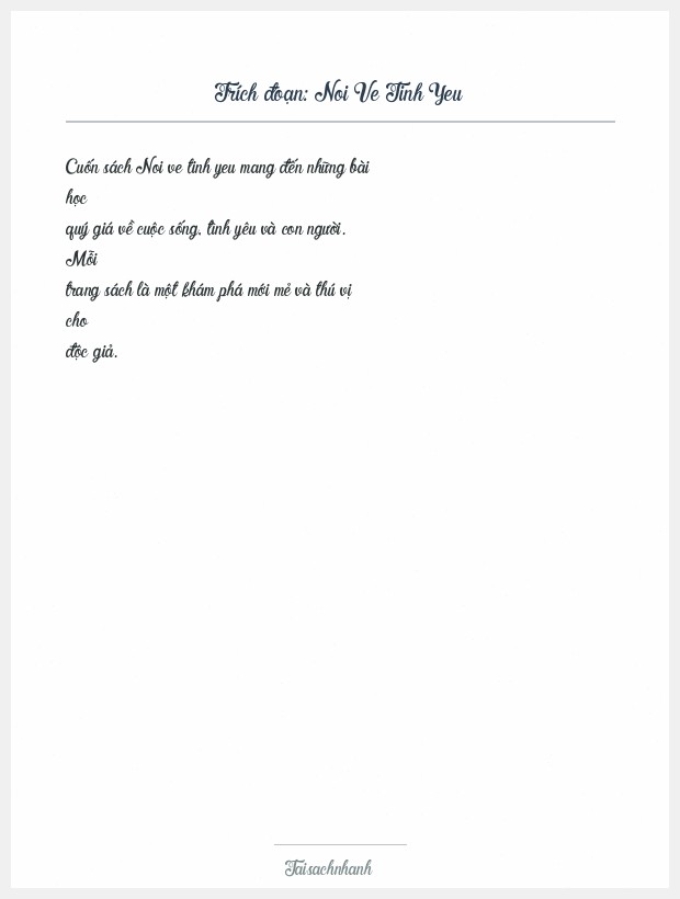 Trích đoạn Noi Ve Tinh Yeu