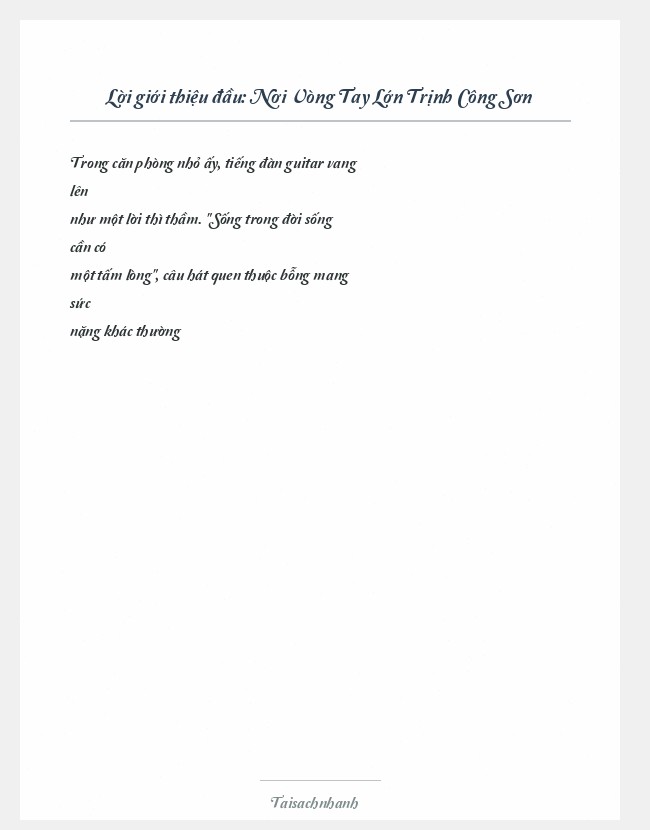 Trích đoạn Nơi Vòng Tay Lớn Trịnh Công Sơn