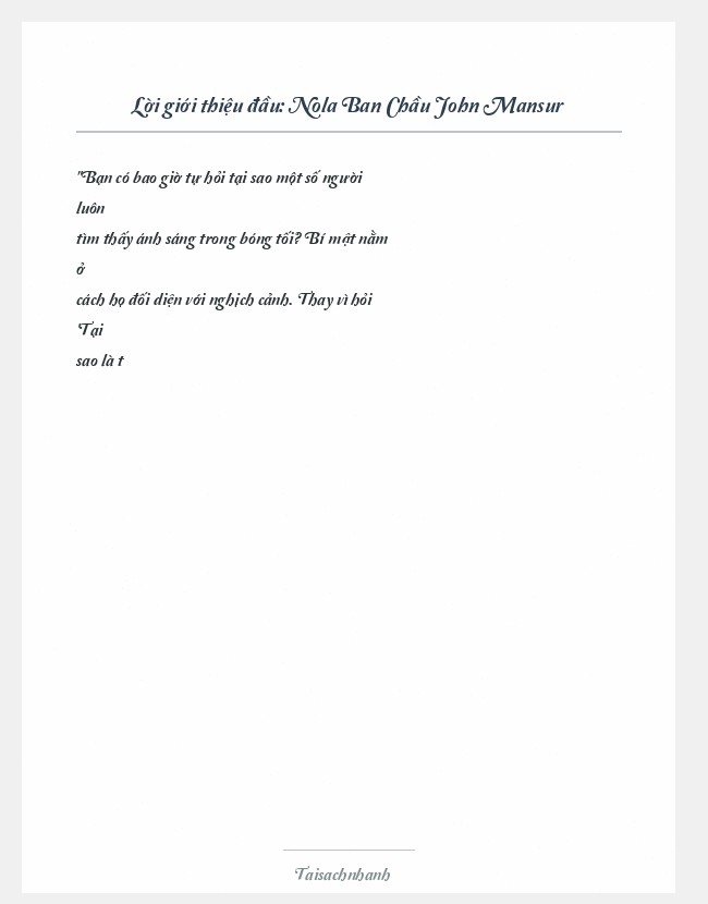 Trích đoạn Nola Ban Chầu John Mansur