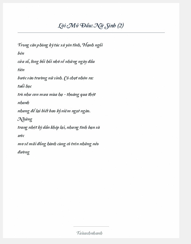 Trích đoạn Nữ Sinh (2)