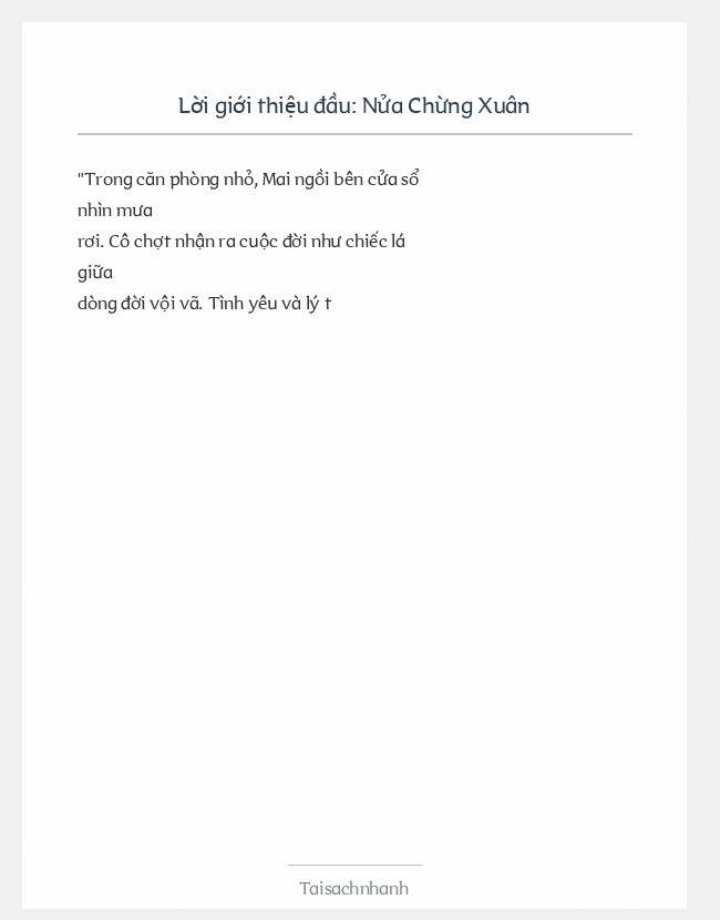 Trích đoạn Nửa Chừng Xuân