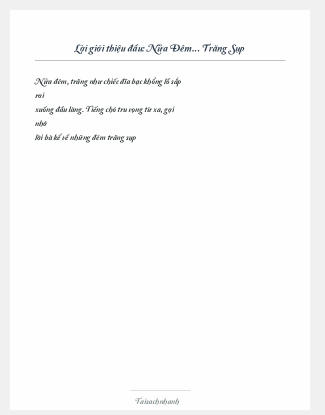 Trích đoạn Nửa Đêm... Trăng Sụp