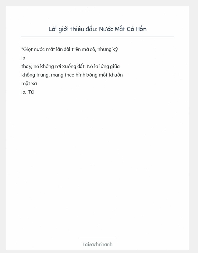 Trích đoạn Nước Mắt Có Hồn