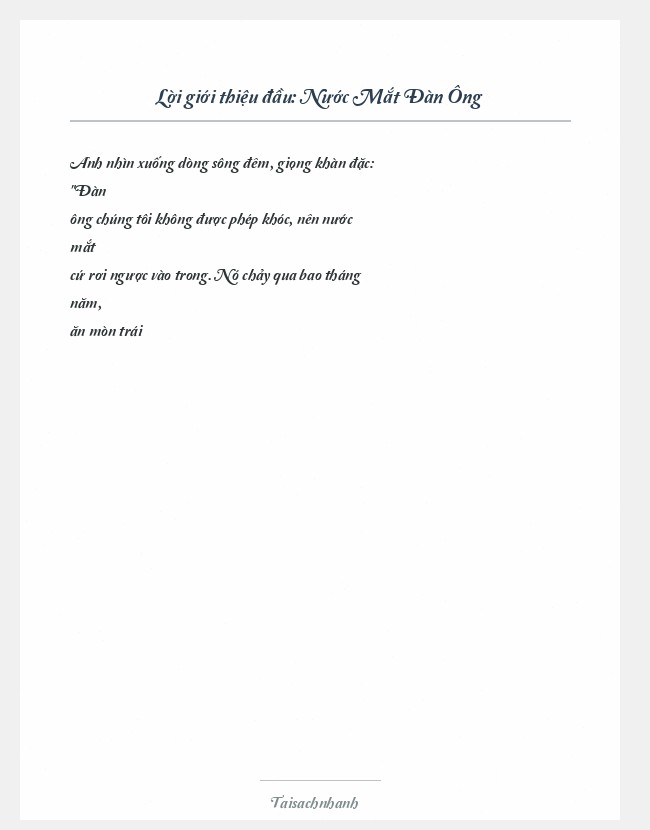 Trích đoạn Nước Mắt Đàn Ông