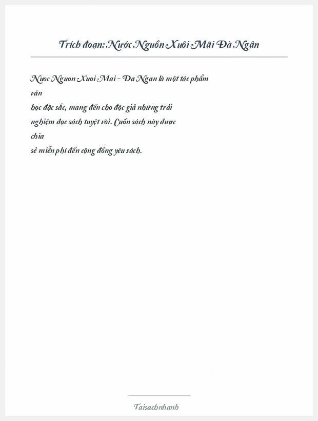 Trích đoạn Nước Nguồn Xuôi Mãi Đà Ngân