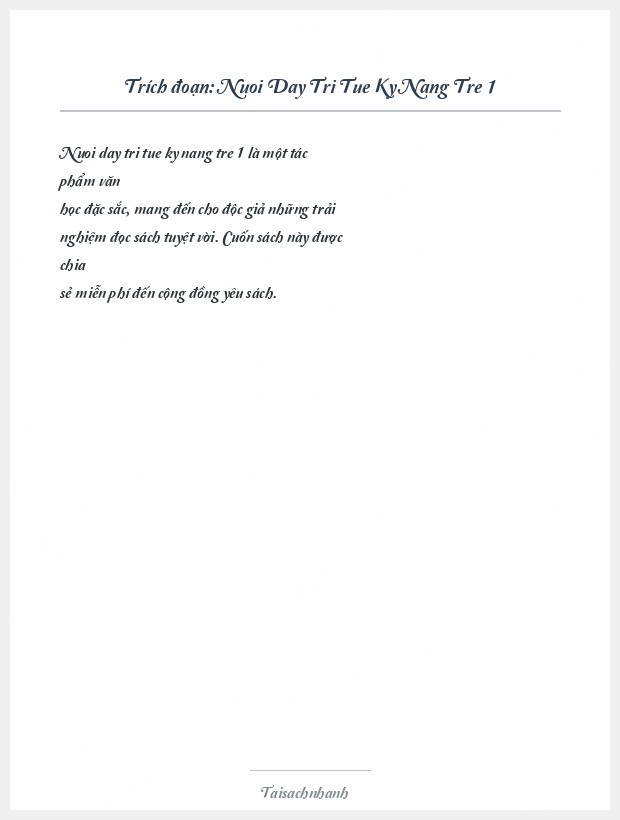 Trích đoạn Nuoi Day Tri Tue Ky Nang Tre 1