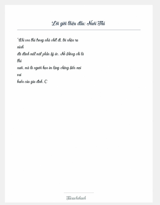 Trích đoạn Nuôi Thú