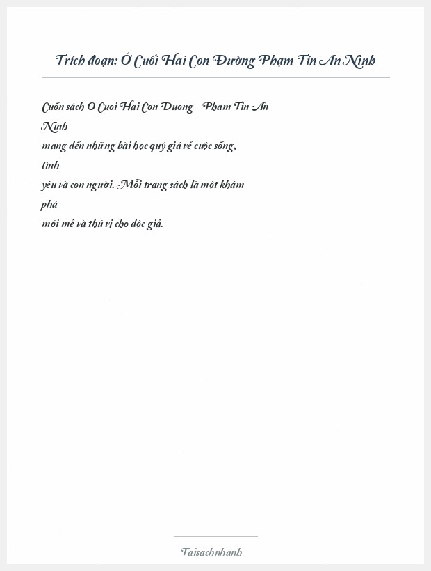 Trích đoạn Ở Cuối Hai Con Đường Phạm Tín An Ninh