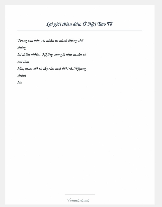 Trích đoạn Ở Nơi Bão Tố