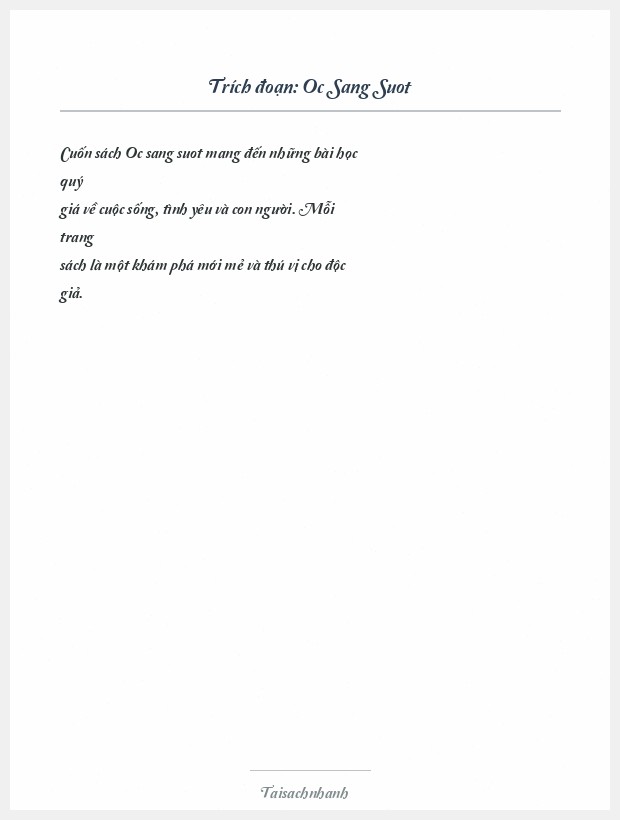 Trích đoạn Oc Sang Suot