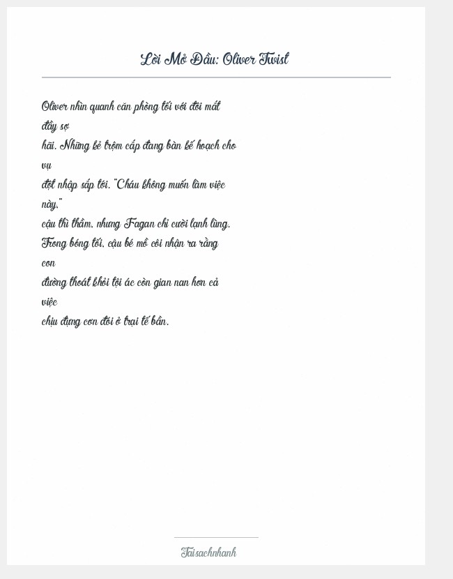 Trích đoạn Oliver Twist