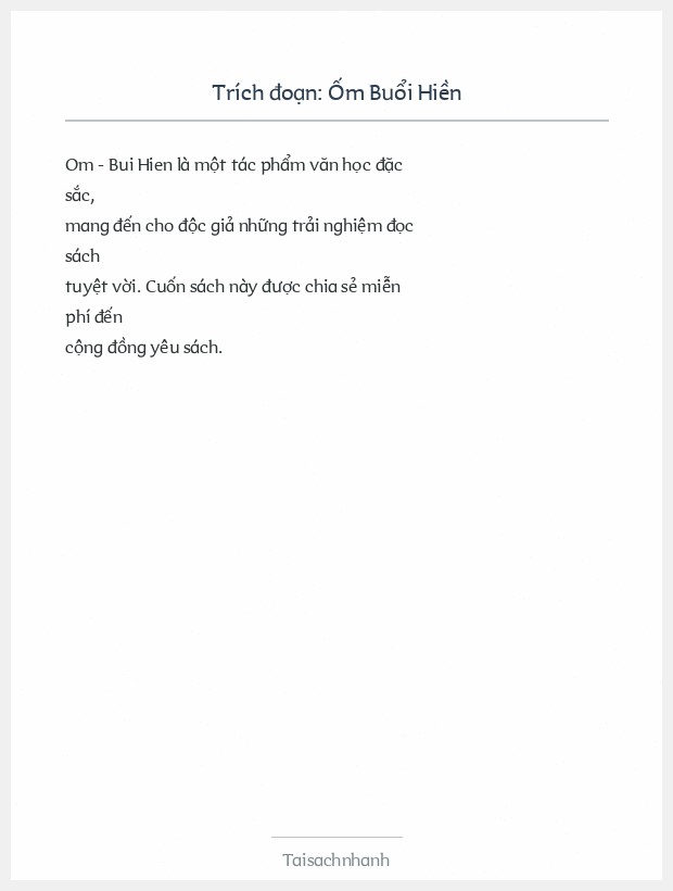 Trích đoạn Ốm Buổi Hiền