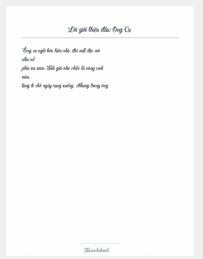Trích đoạn Ong Cụ