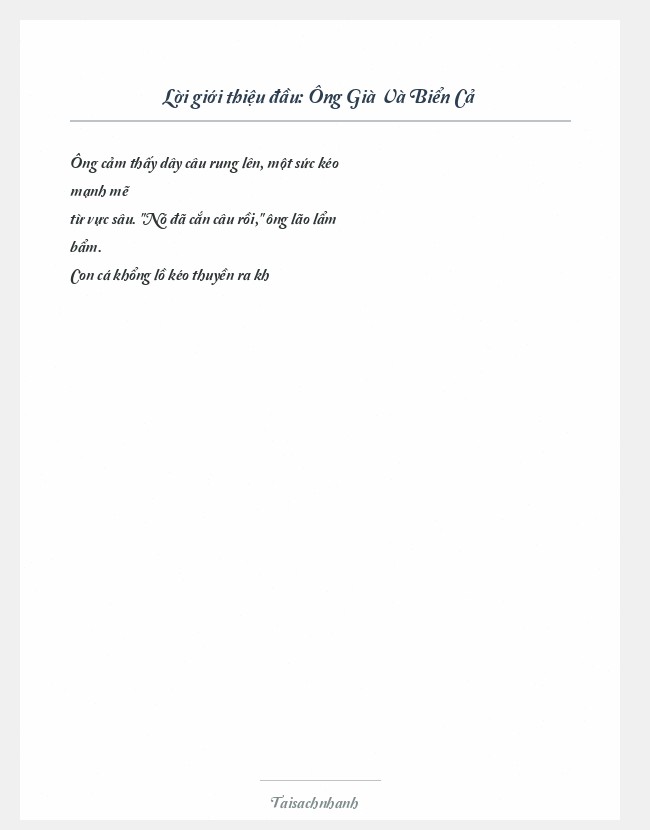 Trích đoạn Ông Già Và Biển Cả