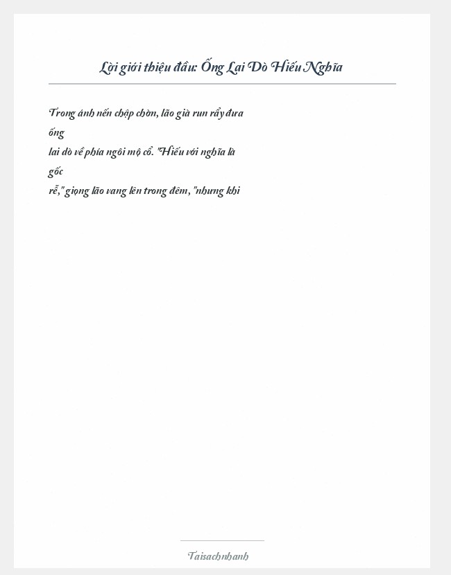 Trích đoạn Ống Lai Dò Hiếu Nghĩa