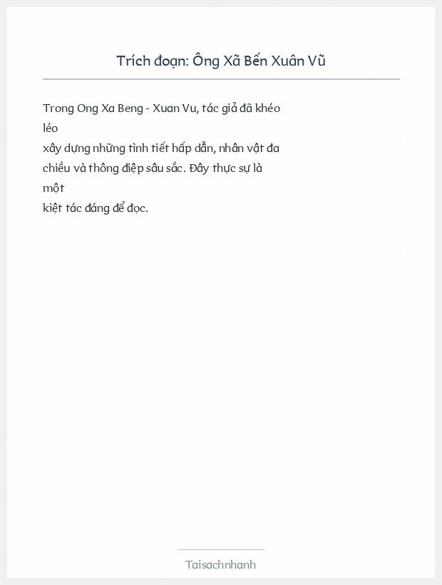 Trích đoạn Ông Xã Bến Xuân Vũ