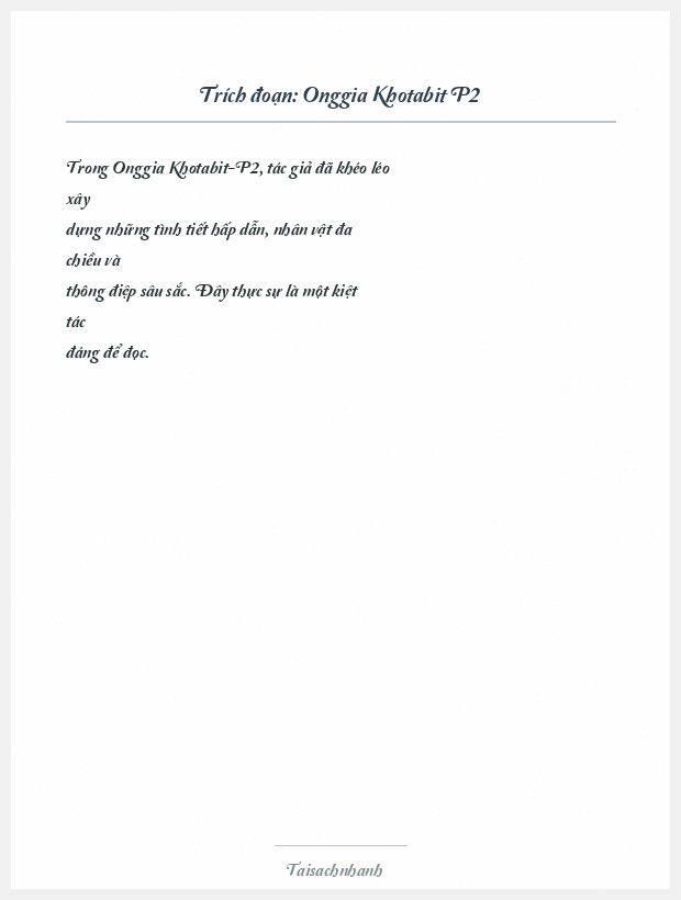 Trích đoạn Onggia Khotabit P2