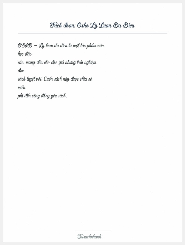 Trích đoạn Osho Ly Luan Da Dieu