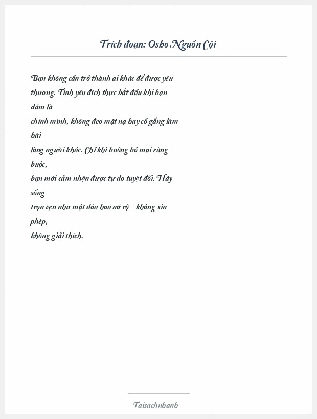 Trích đoạn Osho Nguồn Cội