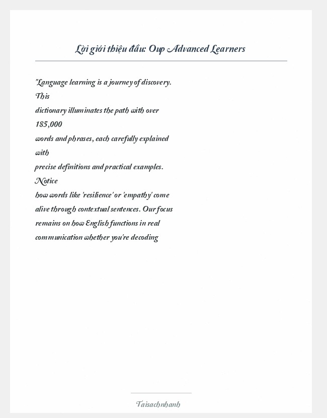 Trích đoạn Oup Advanced Learners