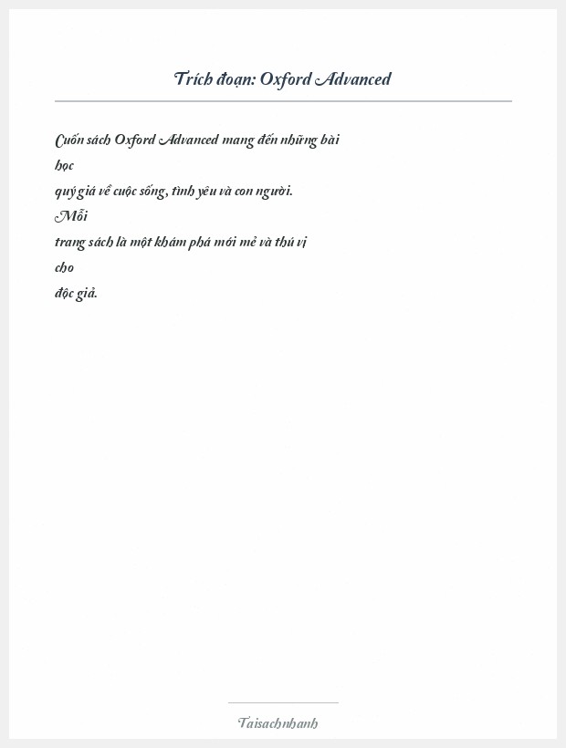 Trích đoạn Oxford Advanced