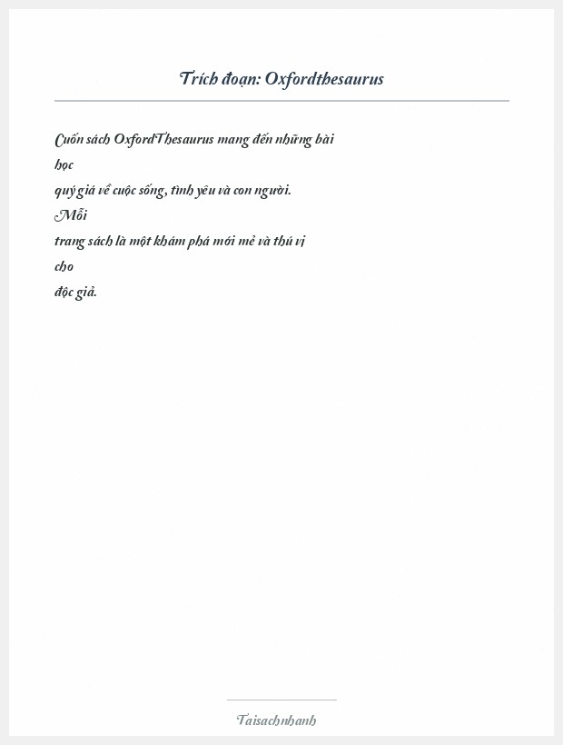 Trích đoạn Oxfordthesaurus