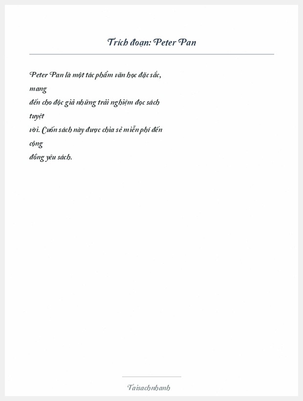 Trích đoạn Peter Pan