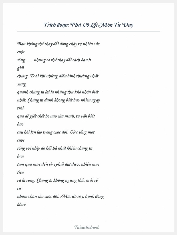 Trích đoạn Phá Vỡ Lối Mòn Tư Duy