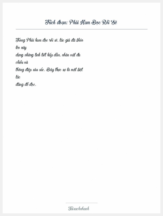 Trích đoạn Phải Ham Đọc Rồi Sẽ