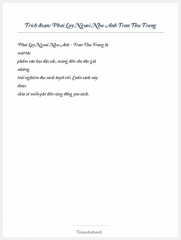 Trích đoạn Phai Lay Nguoi Nhu Anh Tran Thu Trang