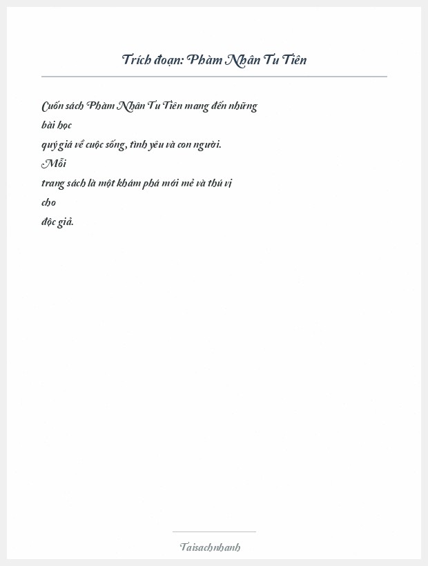 Trích đoạn Phàm Nhân Tu Tiên