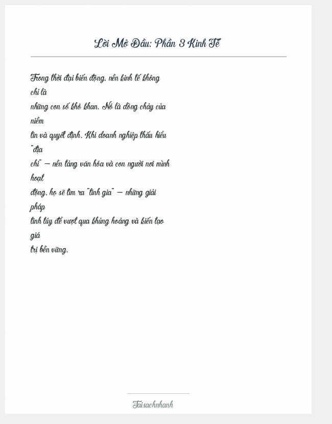 Trích đoạn Phần 3 Kinh Tế
