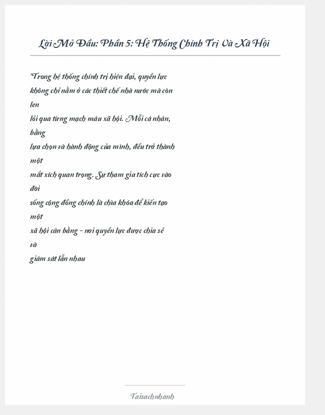 Trích đoạn Phần 5: Hệ Thống Chính Trị Và Xã Hội
