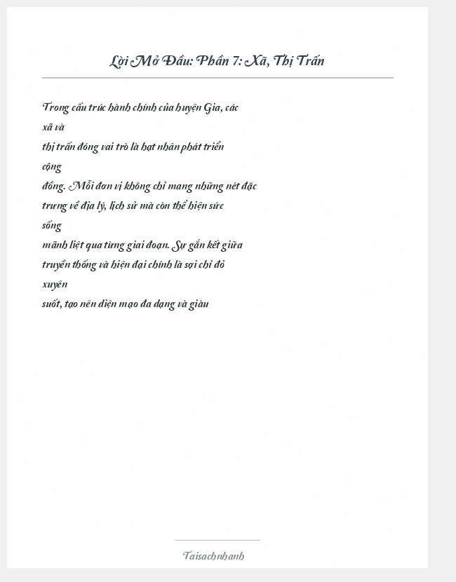 Trích đoạn Phần 7: Xã, Thị Trấn