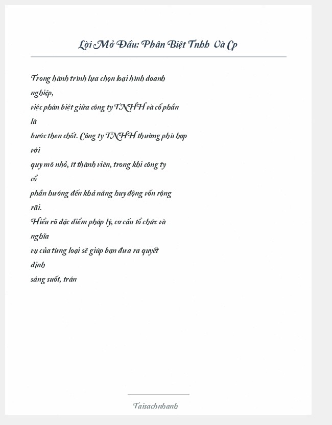 Trích đoạn Phân Biệt Tnhh Và Cp