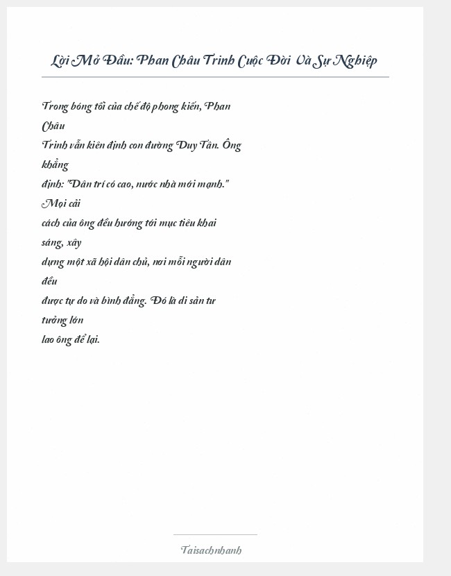 Trích đoạn Phan Châu Trinh Cuộc Đời Và Sự Nghiệp