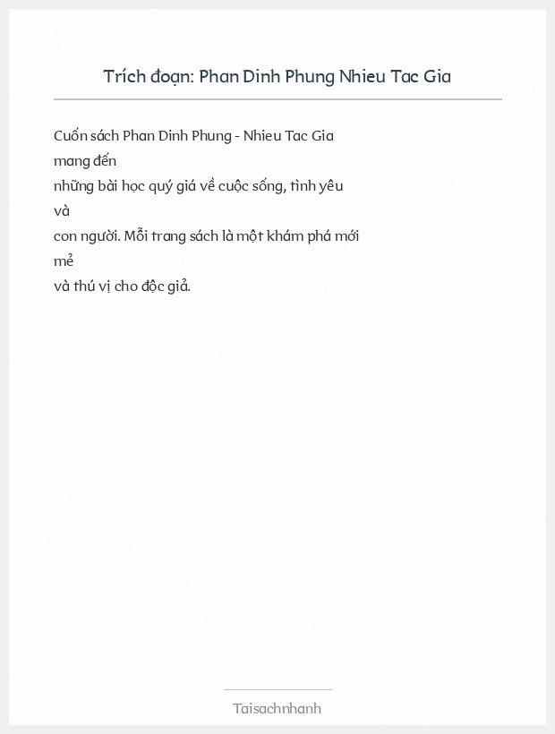 Trích đoạn Phan Dinh Phung Nhieu Tac Gia