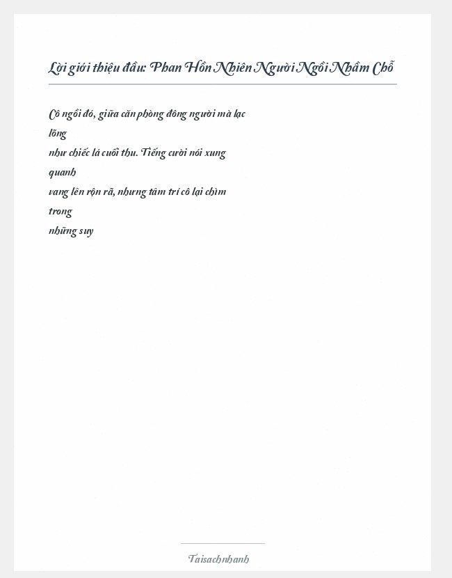 Trích đoạn Phan Hồn Nhiên Người Ngồi Nhầm Chỗ
