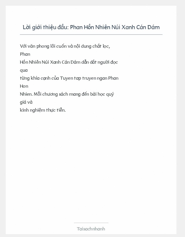 Trích đoạn Phan Hồn Nhiên Núi Xanh Cán Dám
