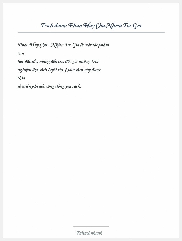 Trích đoạn Phan Huy Chu Nhieu Tac Gia