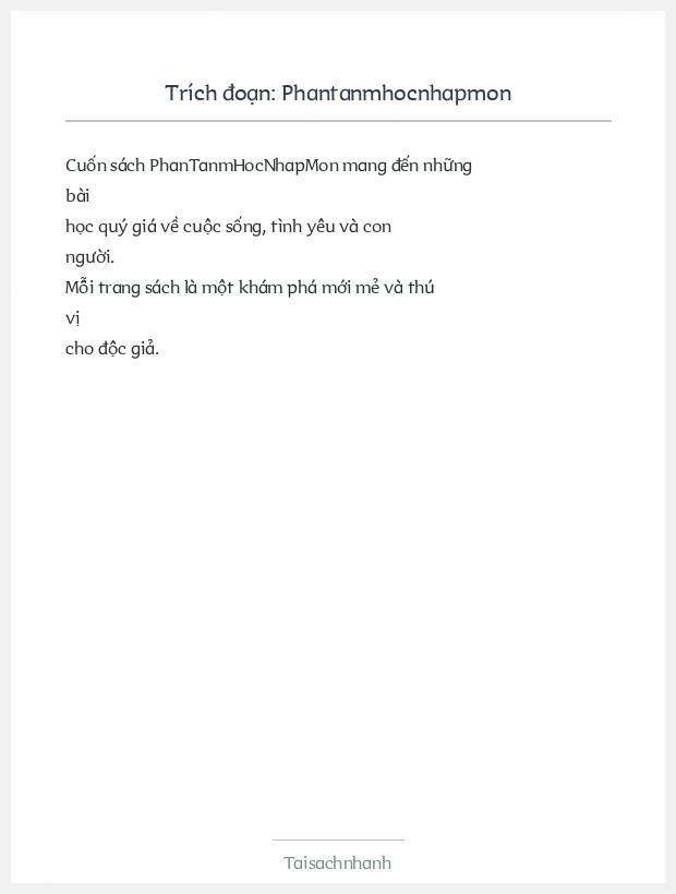 Trích đoạn Phantanmhocnhapmon