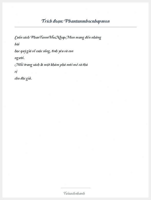 Trích đoạn Phantanmhocnhapmon