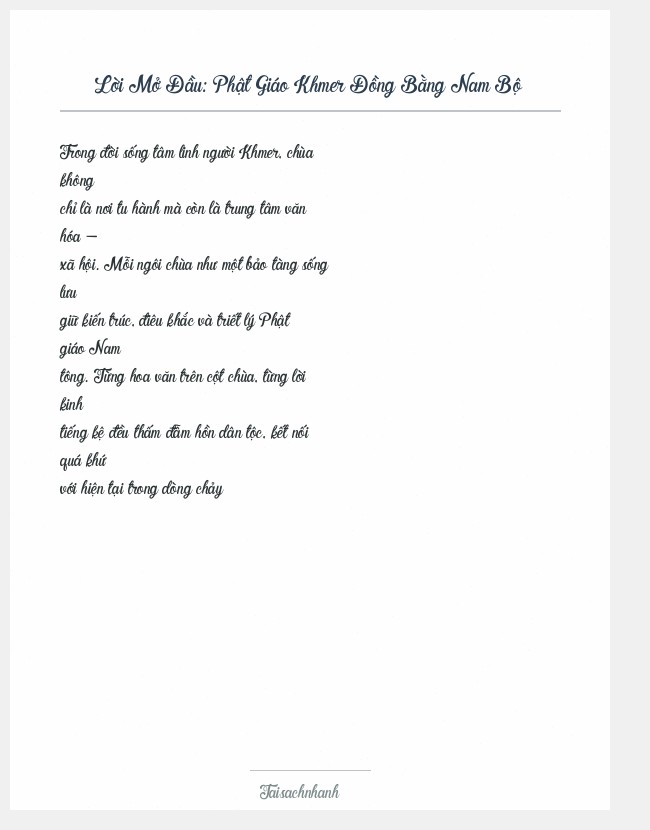 Trích đoạn Phật Giáo Khmer Đồng Bằng Nam Bộ
