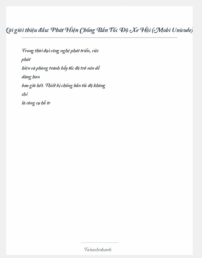 Trích đoạn Phát Hiện Chống Bắn Tốc Độ Xe Hội (Mobi Unicode)