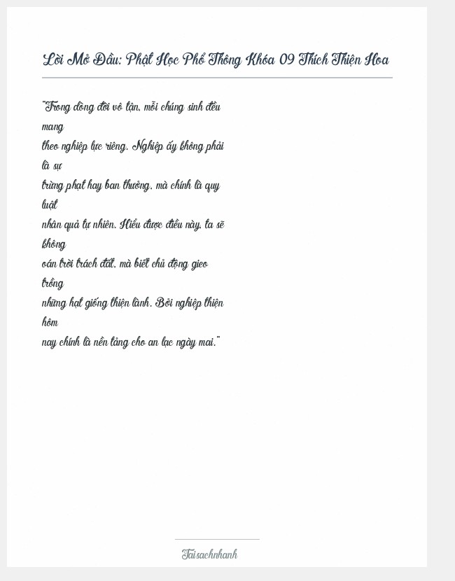 Trích đoạn Phật Học Phổ Thông Khóa 09 Thích Thiện Hoa