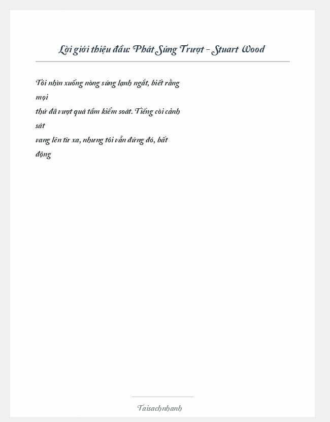 Trích đoạn Phát Súng Trượt - Stuart Wood
