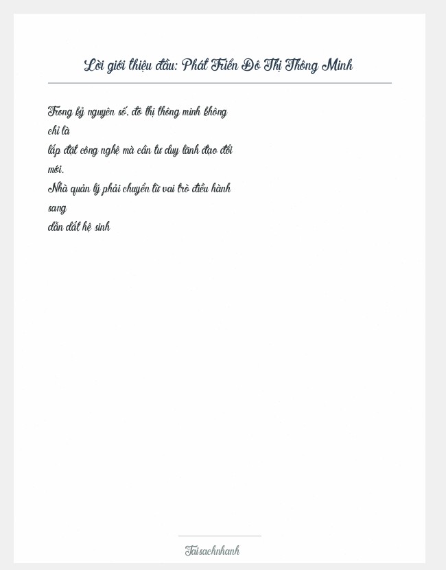 Trích đoạn Phát Triển Đô Thị Thông Minh