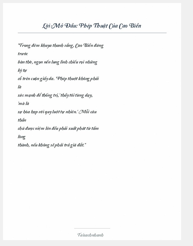 Trích đoạn Phép Thuật Của Cao Biền