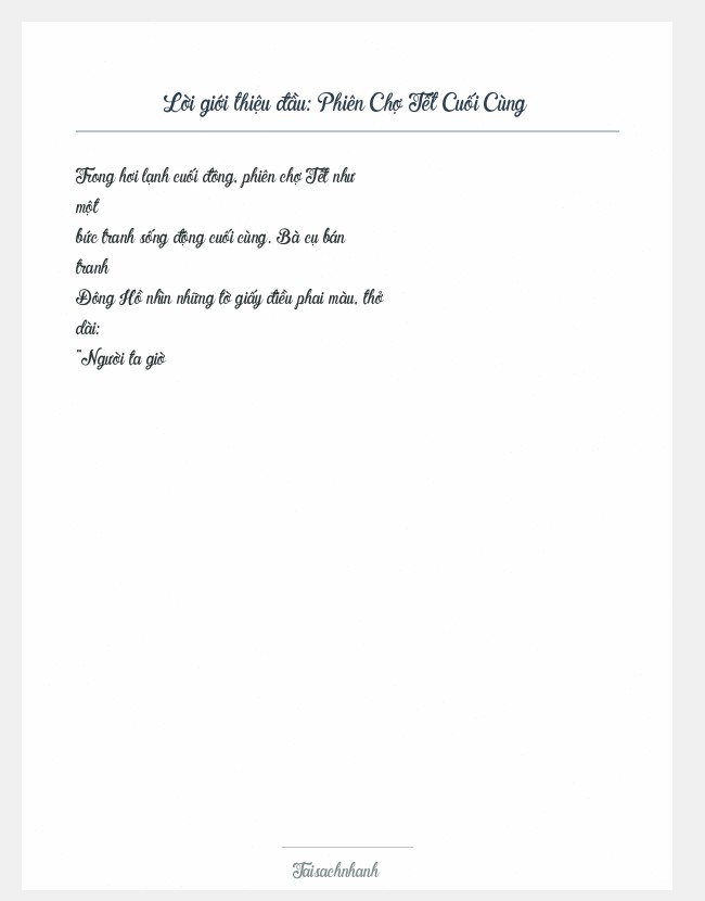 Trích đoạn Phiên Chợ Tết Cuối Cùng